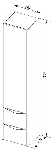 Шкаф-пенал Aquanet Франка 40 R белый 00183049