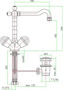 Смеситель для раковины Fiore XT Sky хром 17CR0625 Смеситель для раковины Fiore XT Sky хром 17CR0625, 2