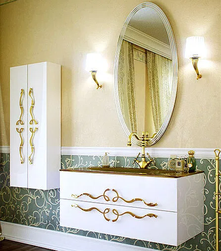 Шкаф-пенал подвесной Clarberg Due Amanti 25 золото белый DUE0525W+DUER4GL