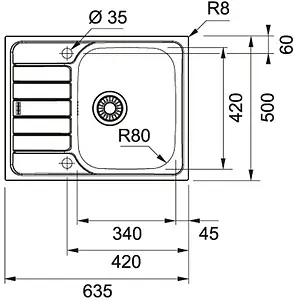 Мойка кухонная Franke Spark SKX 611-63 нержавеющая сталь 101.0553.296 Мойка кухонная Franke Spark SKX 611-63 нержавеющая сталь 101.0553.296, 2