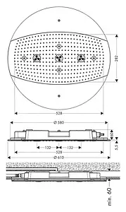 Лейка верхнего душа без подсветки Hansgrohe Raindance Rainmaker 600 3jet хром 28403000 Лейка верхнего душа без подсветки Hansgrohe Raindance Rainmaker 600 3jet хром 28403000, 2