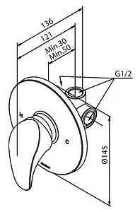 Смеситель для душа скрытого монтажа Damixa Space хром 107500000, 2