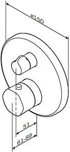 Термостат для 2 потребителей Am.Pm Gem хром F9085500 Термостат для 2 потребителей Am.Pm Gem хром F9085500, 2