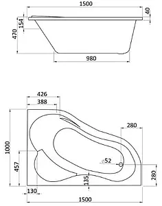 Ванна акриловая Santek Ибица 150x100 R 1WH112035 Ванна акриловая Santek Ибица 150x100 R 1WH112035, 2