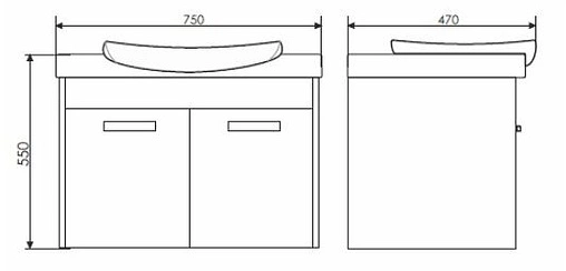 Тумба-умывальник подвесная Comforty Киото 75П белый 00004136266CF