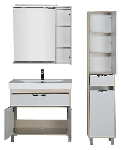 Шкаф-зеркало Aquanet Гретта 90 R белый/светлый дуб 00173987