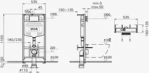 Комплект 5 в 1 VitrA S20 L-box 9004B003-7207 с кнопкой Uno 730-0180EXP хром глянцевый Комплект 5 в 1 VitrA S20 L-box 9004B003-7207 с кнопкой Uno 730-0180EXP хром глянцевый, 2