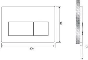 Клавиша смыва для унитаза Cersanit Presto 60197 хром матовый Клавиша смыва для унитаза Cersanit Presto 60197 хром матовый, 2
