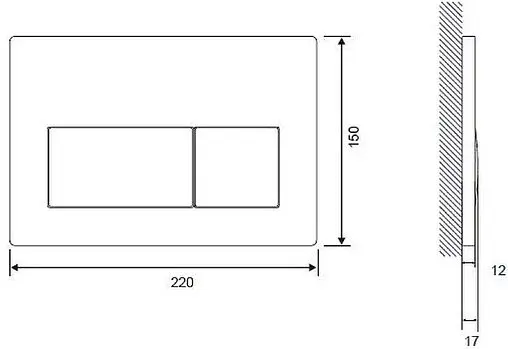Клавиша смыва для унитаза Cersanit Presto 60197 хром матовый