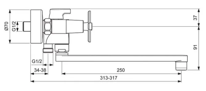 Смеситель для ванны с длинным изливом Vidima Art хром BA329AA Смеситель для ванны с длинным изливом Vidima Art хром BA329AA, 2