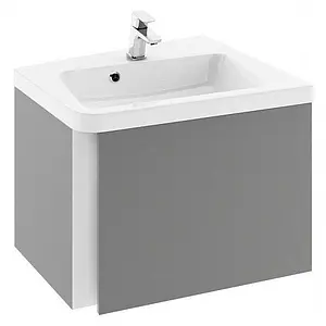 Тумба-умывальник подвесная Ravak 10° SD 65 R серый/белый X000000749+XJIP1165000 Тумба-умывальник подвесная Ravak 10° SD 65 R серый/белый X000000749+XJIP1165000, 1