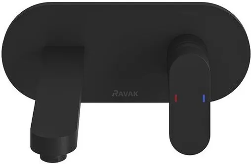 Смеситель для раковины из стены Ravak Chrome чёрный матовый X070430