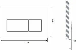 Клавиша смыва для унитаза Cersanit Presto 63528 черный матовый Клавиша смыва для унитаза Cersanit Presto 63528 черный матовый, 2