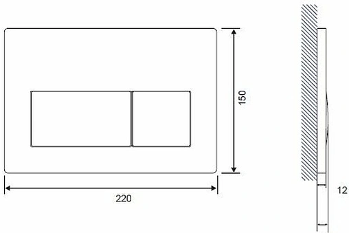 Клавиша смыва для унитаза Cersanit Presto 63528 черный матовый