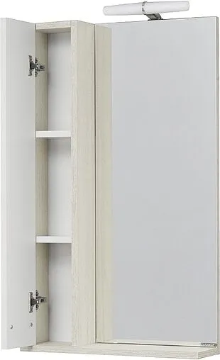 Шкаф-зеркало Aquaton Бекка PRO 50 L белый/дуб соммерсет 1A214502BAC20