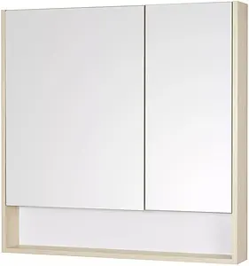Шкаф-зеркало Aquaton Сканди 90 белый/дуб верона 1A252302SDB20, 1