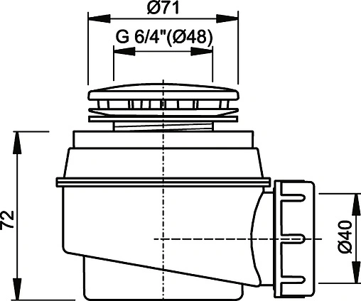 Сифон для душевого поддона AlcaPlast хром A47CR-50