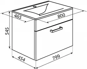 Тумба-умывальник подвесная IDDIS Mirro 80 белый/дерево MIR80W2i95K Тумба-умывальник подвесная IDDIS Mirro 80 белый/дерево MIR80W2i95K, 2