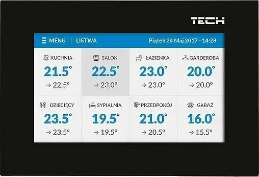 Беспроводной контроллер зонального управления Wi-Fi 16 зон НЗ 230В TECH ST-16S WiFi черный WG.20.0086