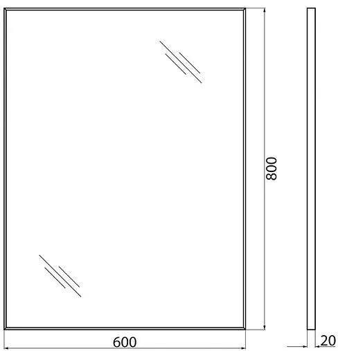 Зеркало BelBagno 60x80 чёрный SPC-AL-600-800 Nero