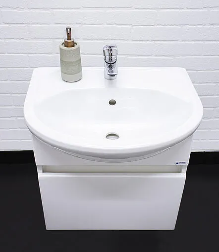 Тумба-умывальник подвесная Айсберг Классик 55 белый DA3006T+4607152360509