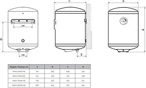 Водонагреватель накопительный электрический Royal Clima RWH-OM80-RE, 2