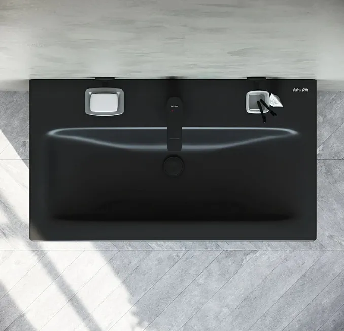 Тумба под умывальник подвесная Am.Pm Gem 75 чёрный матовый M90FHX07522BM, 4