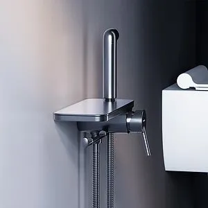 Гигиенический душ со смесителем и полкой Damixa Jupiter чёрный матовый 773500301, 4