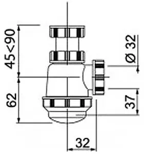 Сифон для биде Wirquin белый 30987142, 2