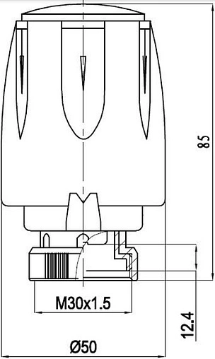 Головка термостатическая M30x1.5 Euros белый EU.ST6136 M30x1.5_k