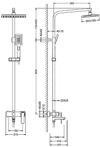 Душевая система со смесителем для ванны Timo Torne бронза SX-4320/02 Душевая система со смесителем для ванны Timo Torne бронза SX-4320/02, 2