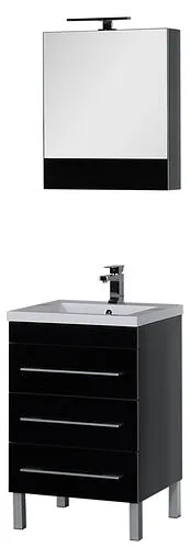 Шкаф-зеркало Aquanet Верона 58 L чёрный 00175384