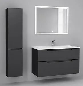 Шкаф-пенал подвесной Jorno Slide 150 антрацит Sli.04.150/P/A Шкаф-пенал подвесной Jorno Slide 150 антрацит Sli.04.150/P/A, 5