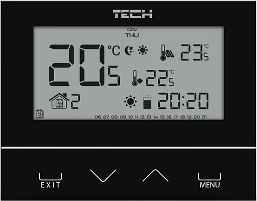 Проводной комнатный двухпозиционный регулятор котла TECH ST-292 v3 черный WG.11.0437