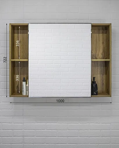 Шкаф-зеркало Домино Craft 100 дуб вотан DCr2206HZ