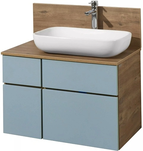 Тумба под умывальник подвесная Aquaton Мишель 80 фьорд/дуб рустикальный 1A256801MIX30