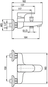 Смеситель для ванны Rav Slezak Yukon белый/хром YU154.5/1CB Смеситель для ванны Rav Slezak Yukon белый/хром YU154.5/1CB, 2