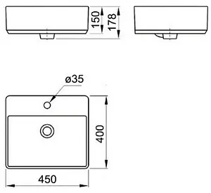 Раковина Aquaton Geometry 45 белый WQ8A37000000004, 2