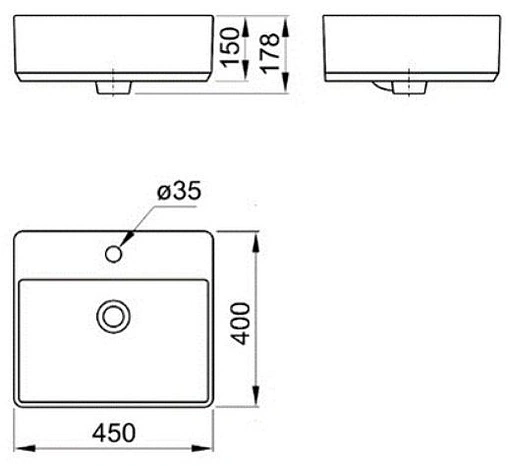 Раковина Aquaton Geometry 45 белый WQ8A37000000004