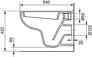 Унитаз подвесной TECE V04 белый 9700004, 3