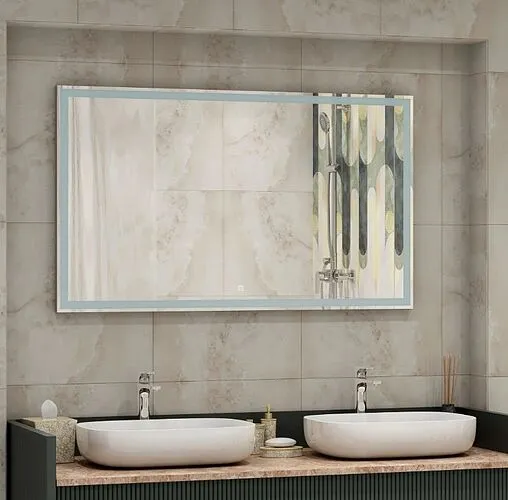 Зеркало с подсветкой Continent Mercury Led 120x70 белый ЗЛП464