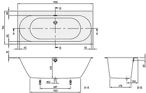 Ванна квариловая Villeroy&Boch Oberon 2.0 170x75 альпийский белый UBQ170OBR2DV-01 Ванна квариловая Villeroy&Boch Oberon 2.0 170x75 альпийский белый UBQ170OBR2DV-01, 2