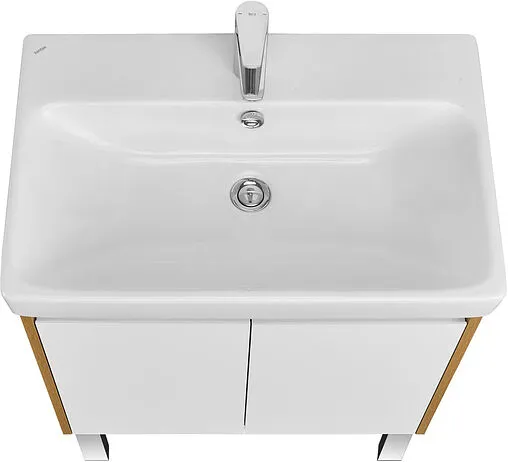 Тумба-умывальник Aquaton Сканди Doors 70 белый/дуб рустикальный 1A2789K0SDZ90