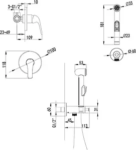 Гигиенический душ со смесителем Lemark Plus Advance хром LM1219C Гигиенический душ со смесителем Lemark Plus Advance хром LM1219C, 2