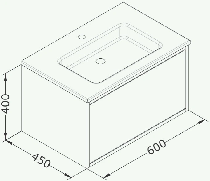 Тумба-умывальник подвесная ISVEA Pro 60 антрацит 21MGS019061I+10SL50061SV