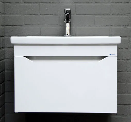 Тумба-умывальник подвесной Айсберг Ева 60 белый DA5910T+S-UM-COM60/1-w