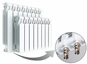 Радиатор биметаллический 5 секций нижнее левое подключение Rifar Base Ventil 500 RBVL50005 Радиатор биметаллический 5 секций нижнее левое подключение Rifar Base Ventil 500 RBVL50005, 3