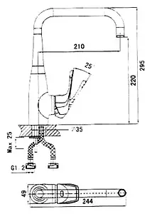 Смеситель для кухни D&K Wurzburg Bayern хром DA1112401, 2