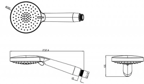 Лейка ручного душа Bravat хром P70306CP-WM-ENG
