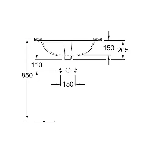 Раковина Villeroy&amp;Boch O'Novo CeramicPlus 58 белый 416250R1